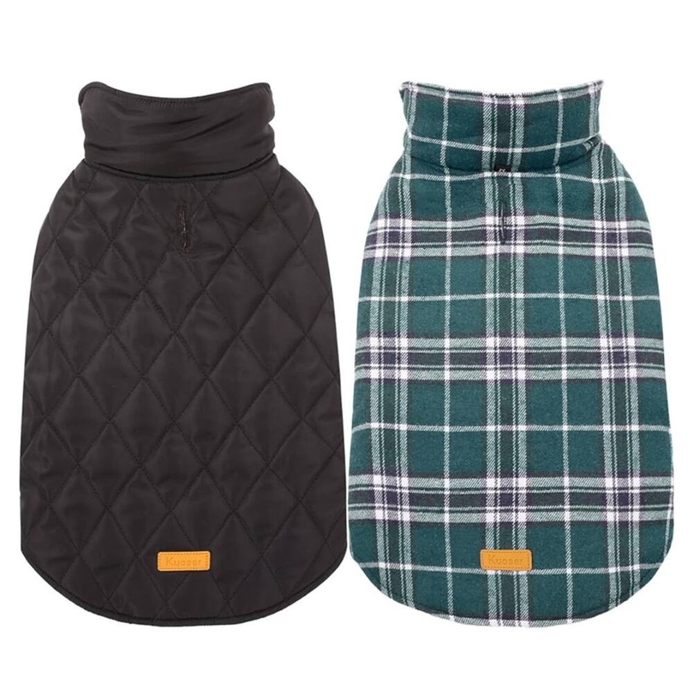 Reversible Quilted and Plaid Dog Jacket Size Medium NWT Flannel